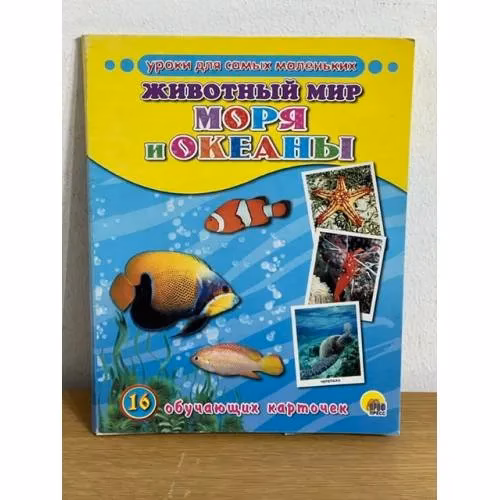 Book cover: 16 обучающих карточек. Животный мир. Моря и океаны
